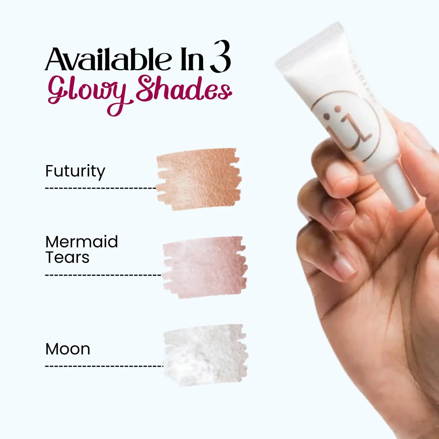 M2U NYC Liquid Highlighter Makeup – Lightweight Luminizer for Natural Radiant Glow with Shimmer – Ultra Smooth Hydrating Illuminator, Face, Cheekbone & Body Glow Enhancer Pink Pearl (Mermaid Tears)