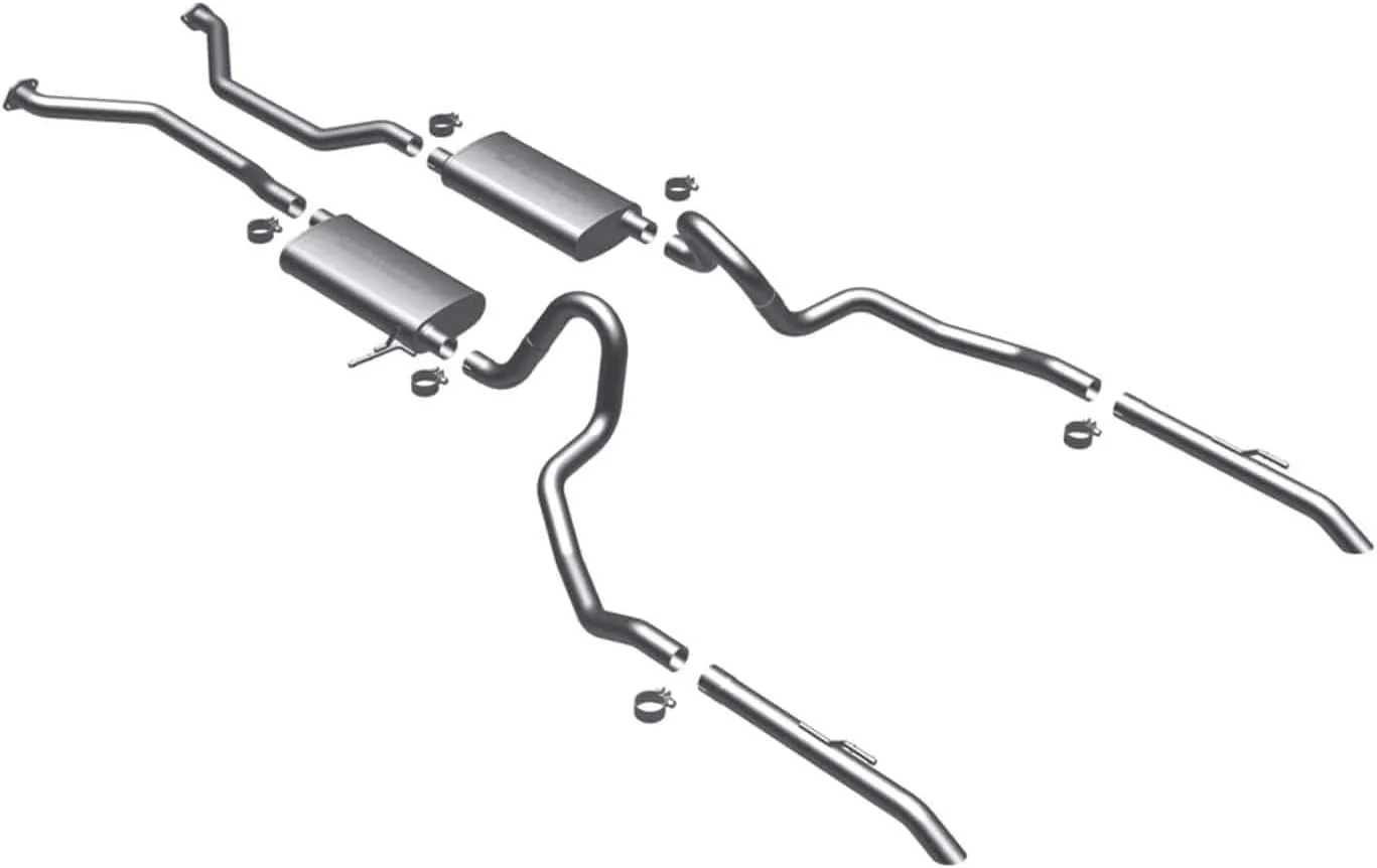 MagnaFlow Cat-Back Performance Exhaust System 16788 - Street Series, Stainless Steel 2.25in Main Piping, Dual Split Rear Exit, Satin Finish 2.25in Exhaust Tip - Performance Exhaust Kit