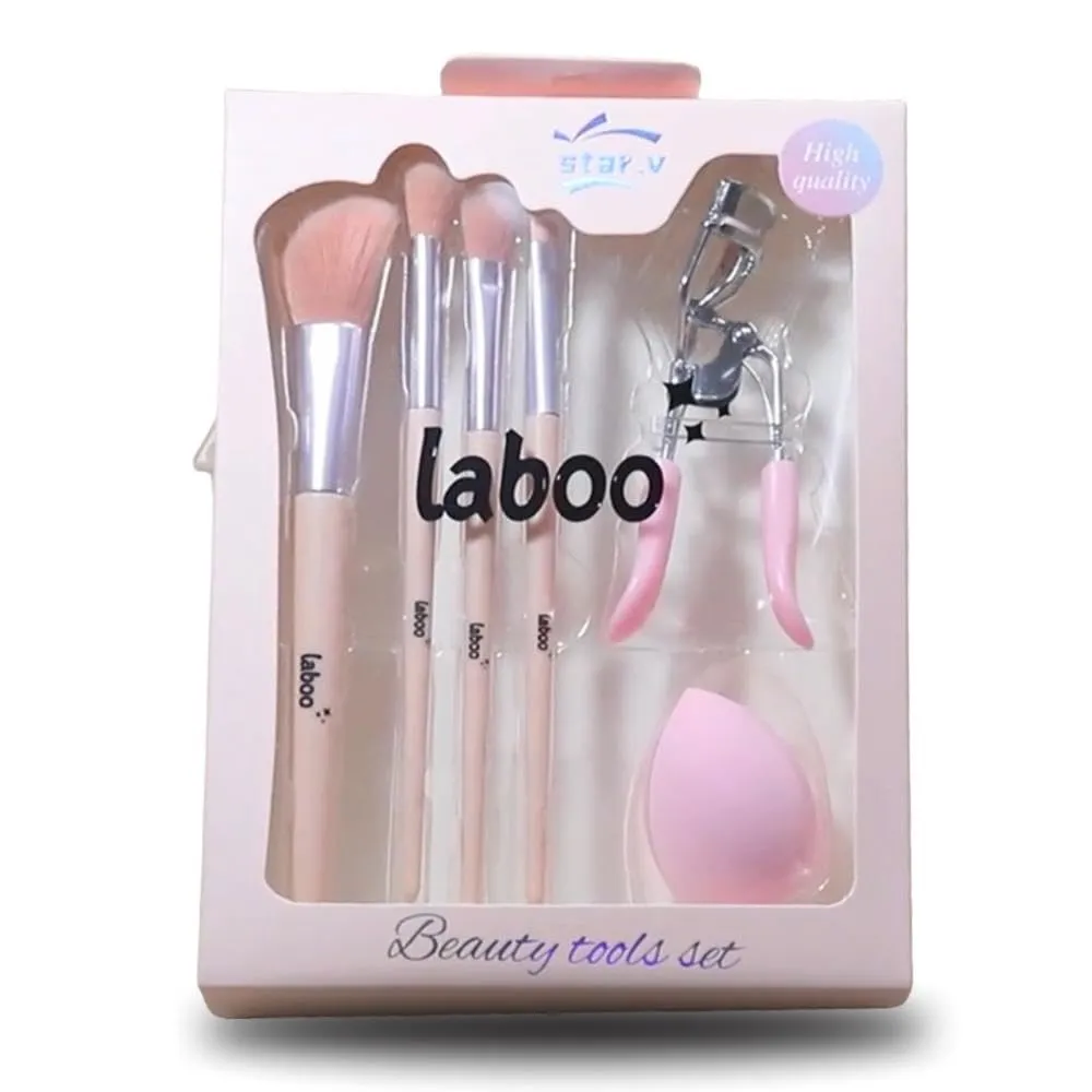 Makeup Brush Set for Eye and Face, Makeup Brush Pack with Blender Sponge and Lash Curler, Makeup Brushes Pink, Foundation Brush, Beauty Blender, Eye Lash Curler, Christmas Gift