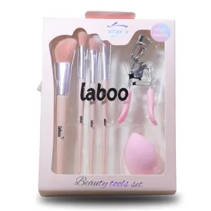 Makeup Brush Set for Eye and Face, Makeup Brush Pack with Blender Sponge and Lash Curler, Makeup Brushes Pink, Foundation Brush, Beauty Blender, Eye Lash Curler, Christmas Gift