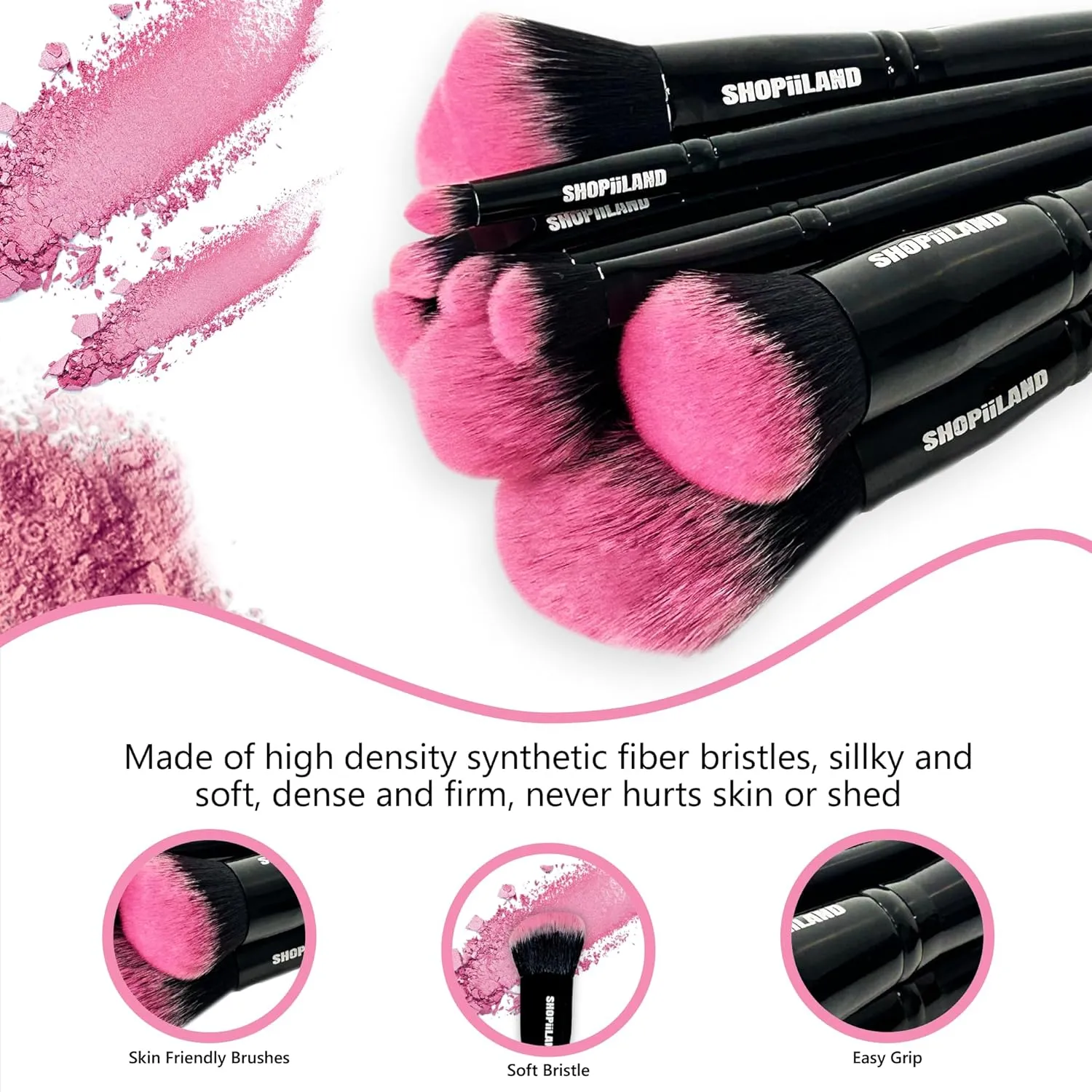 Makeup Brush Set Professional 18 Pieces with Case & Cleaning Mat Vegan Cruelty-Free Soft Synthetic Bristles Ideal for Liquid Powder Cream & Bronzer Includes Kabuki Blender Blush Eyeshadow Brushes