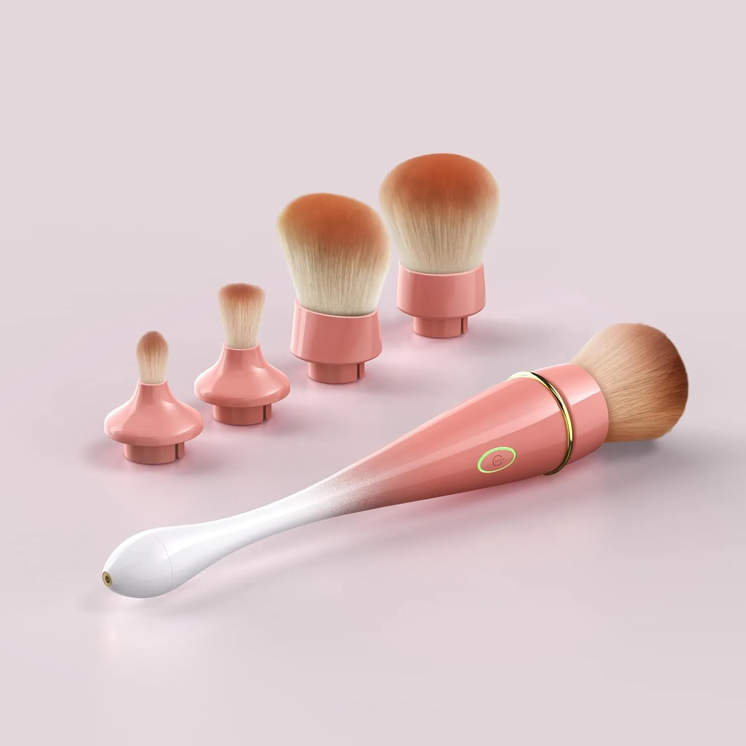 Makeup Brush Set with Electric Automatic Rotating Cleaner, Powder Eye shadows Blush Makeup Brushes Washer and Dryer, Cosmetic Brush Cleanser Clean and Dry in Seconds for Beauty Women, Girls (Pink)
