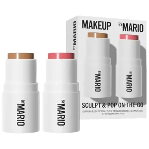 Makeup By Mario Sculpt & Pop On the Go Contour & Blush Stick Duo Makeup Gift Set - Light Medium and Sweet Pink