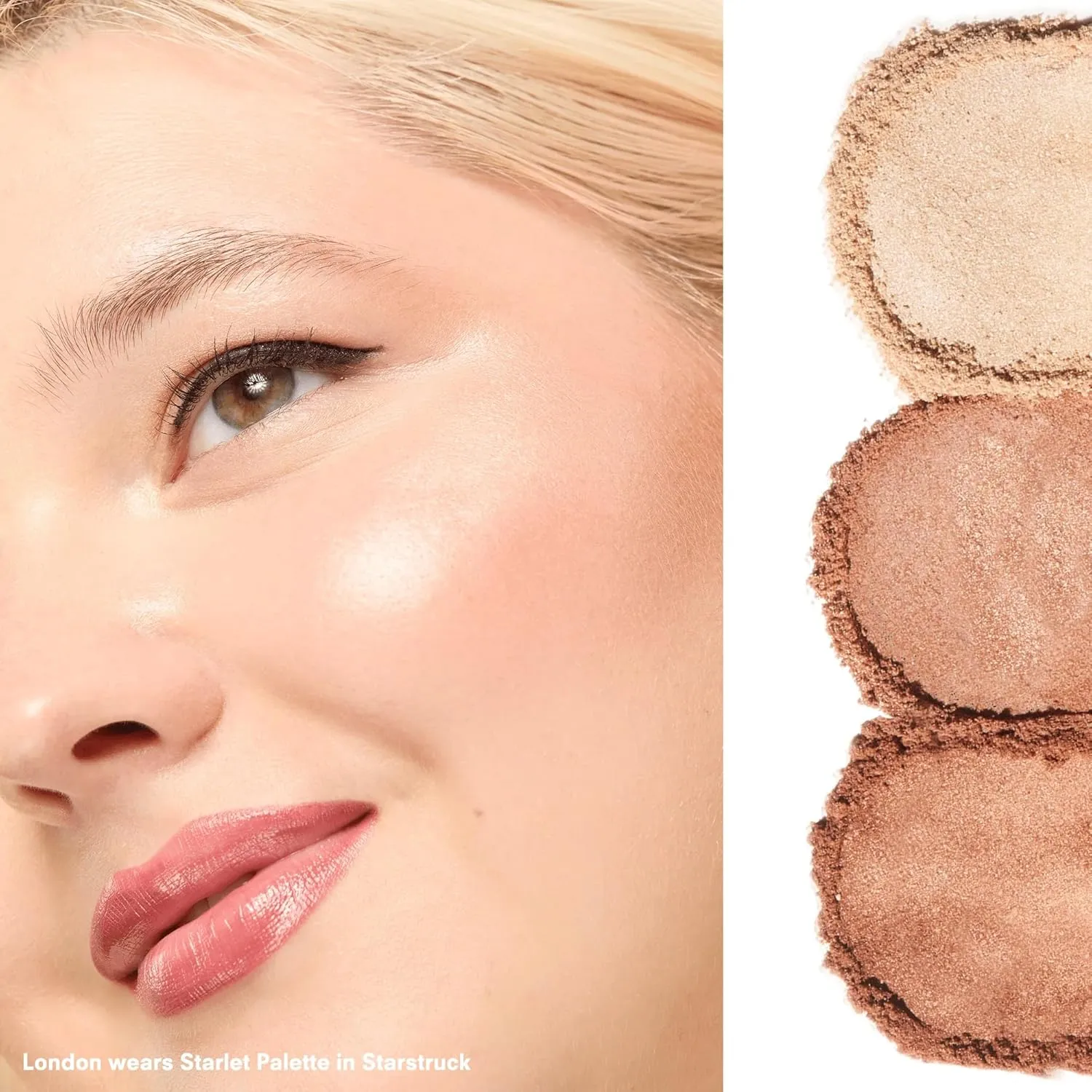Makeup Highlighter Palette Trio (Starstruck) by Gerard Cosmetics, Vegan Powder Highlighter Makeup Palette with Three Luminous Shades, Cruelty Free and Made in the USA