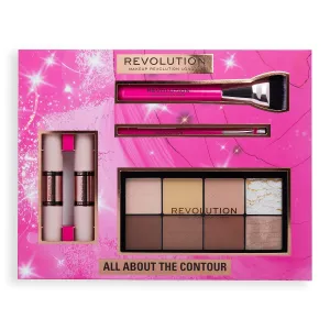 Makeup Revolution All About The Contour Makeup Set, Contouring Kit with Brushes and Palette