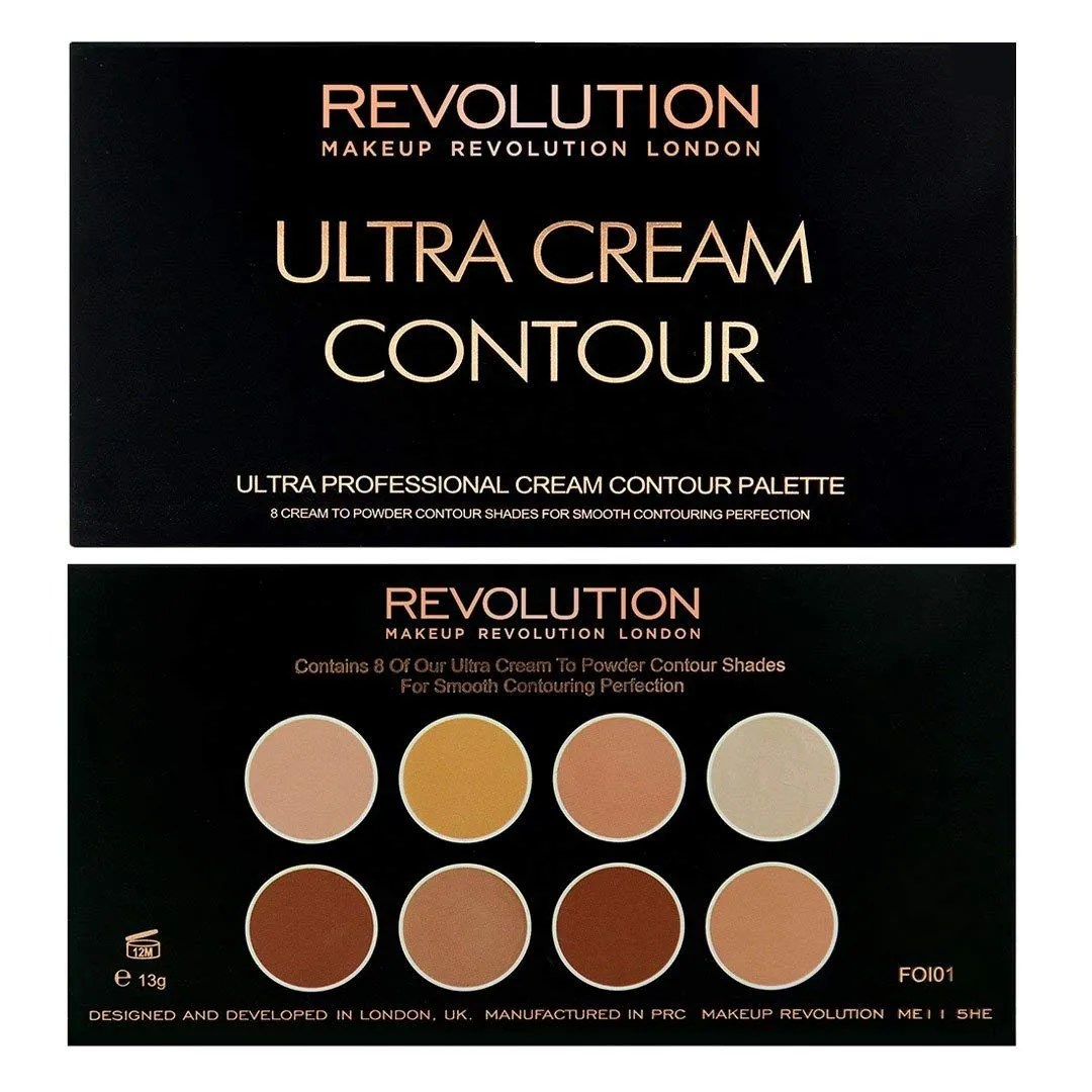 Makeup Revolution, Ultra Cream Contour Palette, Makeup Palette Includes Highlighter & Contour Shades, Vegan, 13g