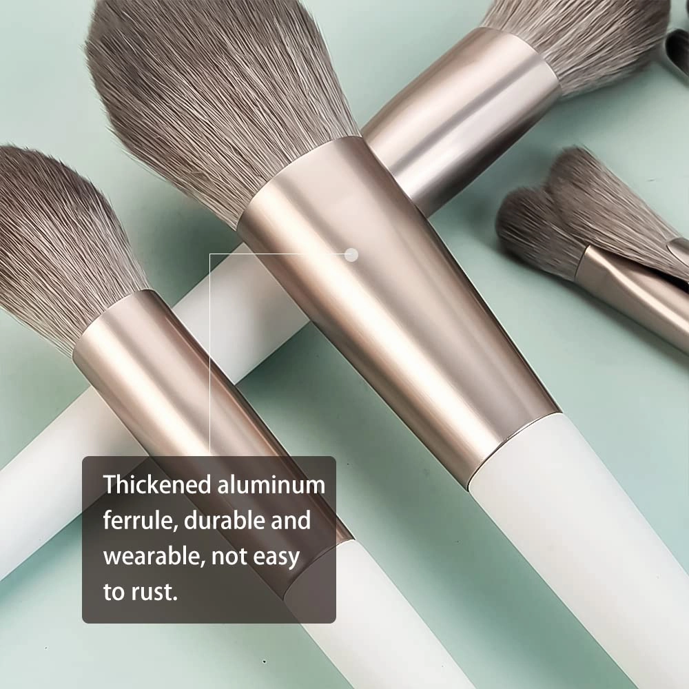 Makeup Brush Set 12pcs Premium Synthetic Makeup Brushes，Vegan Professional Make up Brush Kit Foundation Powder Blush Eyeshadow Eyebrow Contour Concealer Makeup Brushes Set 46-3