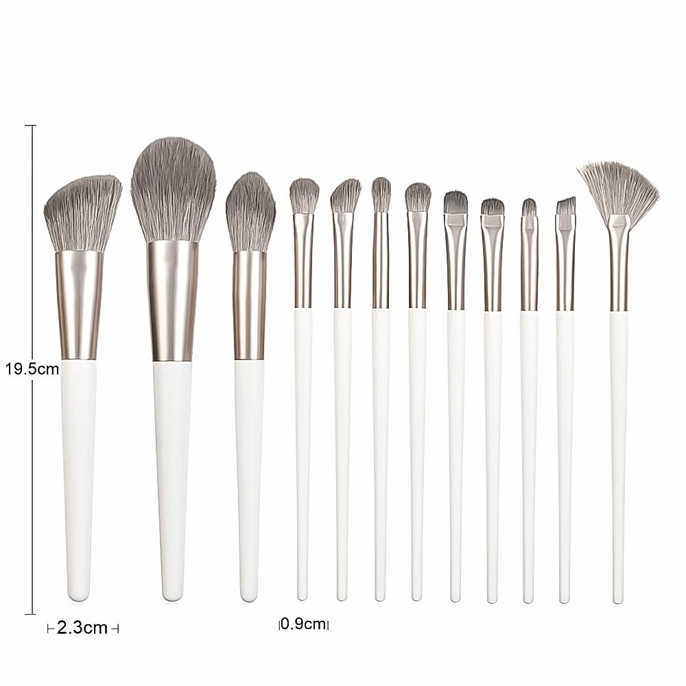 Makeup Brush Set 12pcs Premium Synthetic Makeup Brushes，Vegan Professional Make up Brush Kit Foundation Powder Blush Eyeshadow Eyebrow Contour Concealer Makeup Brushes Set 46-3