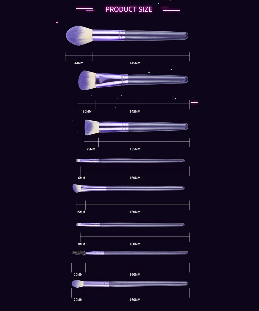 Makeup Brush Set, 8pcs Premium Synthetic Makeup Brushes Professional Make Up Brush Kit Foundation Powder Blush Eyeshadow Eyebrow Contour Concealer Makeup Brushes Set Durable Aluminum Ferrule Wooden Handle 25-1