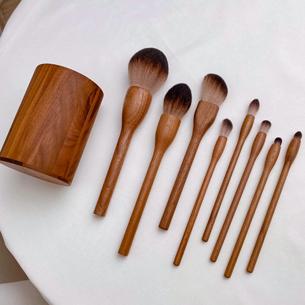 Makeup Brushes Soft Premium Synthetic Fiber Makeup Brush Set， Advaced Face Makeup Tools for Foundation Powder Blush Contour Eyeshadow Concealer Applicator Brush Tools Wulnut Handle 28-9