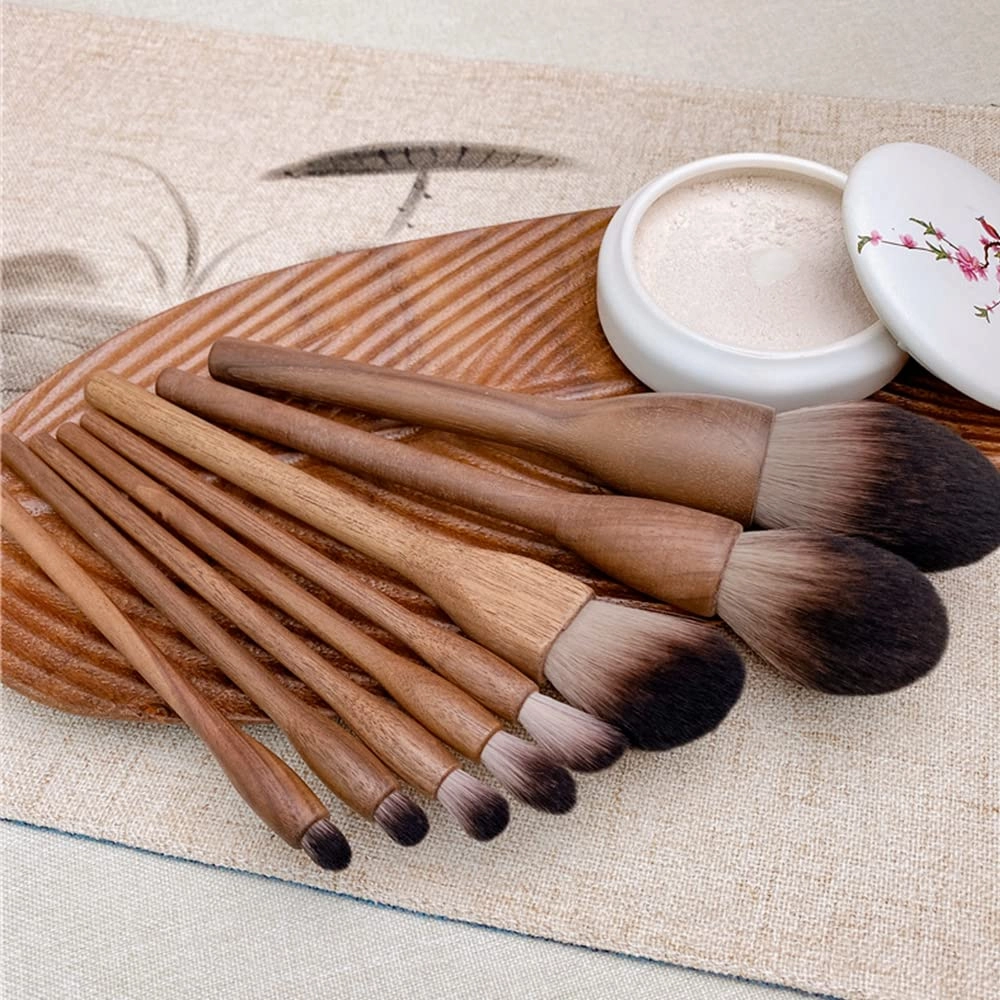 Makeup Brushes Soft Premium Synthetic Fiber Makeup Brush Set， Advaced Face Makeup Tools for Foundation Powder Blush Contour Eyeshadow Concealer Applicator Brush Tools Wulnut Handle 28-9