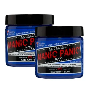 MANIC PANIC Classic Bad Boy Blue Semi Permanent Hair Color - Denim Blue Hair Dye for Women & Men That Lasts 4-6 Weeks - Vegan, Ammonia & Cruelty-Free - Create & Mix Custom Shades (4oz / 2pk)