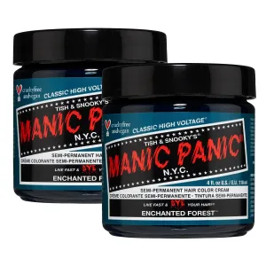 MANIC PANIC Classic Enchanted Forest Semi Permanent Hair Color - Deep Teal Green Hair Dye for Women & Men That Lasts 4-6 Weeks - Vegan, Ammonia & Cruelty-Free - Create & Mix Custom Shades (4oz / 2pk)