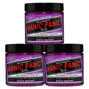 MANIC PANIC Classic Mystic Heather Semi Permanent Hair Color - Warm Orchid Purple Hair Dye for Women & Men That Lasts 4-6 Weeks - Vegan, Ammonia & Cruelty-Free - Create & Mix Custom Shades (4oz / 3pk)