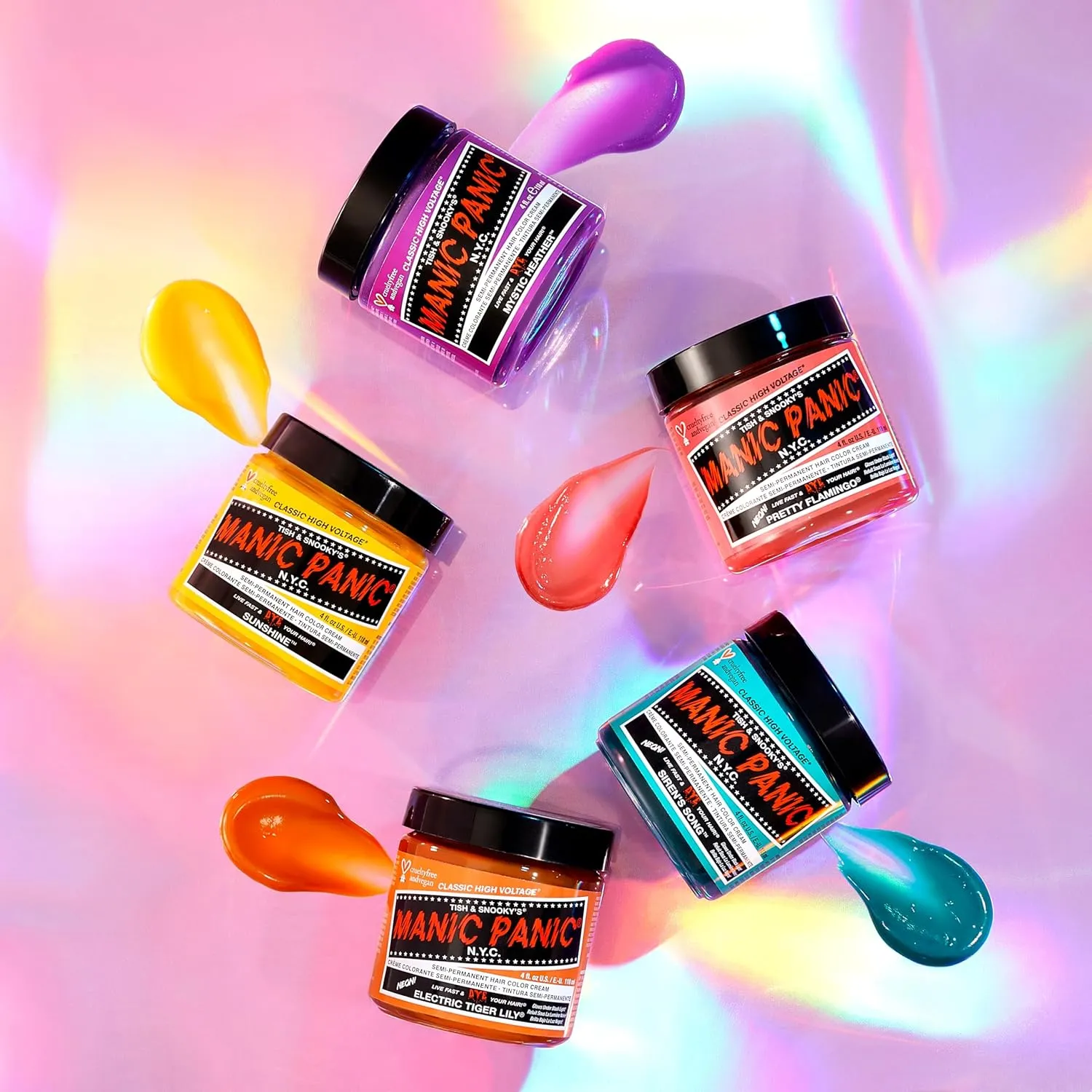 MANIC PANIC Classic Pretty Flamingo Semi Permanent Hair Color - Warm Pink Hair Dye for Women & Men That Lasts 4-6 Weeks - Vegan, Ammonia & Cruelty-Free - Create & Mix Custom Shades (4oz)