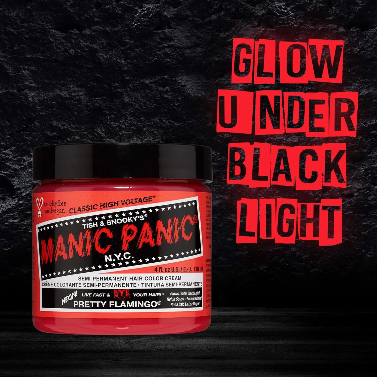 MANIC PANIC Classic Pretty Flamingo Semi Permanent Hair Color - Warm Pink Hair Dye for Women & Men That Lasts 4-6 Weeks - Vegan, Ammonia & Cruelty-Free - Create & Mix Custom Shades (4oz)