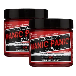 MANIC PANIC Classic Vampire's Kiss Semi Permanent Hair Color - Medium Red Hair Dye for Women & Men That Lasts 4-6 Weeks - Vegan, Ammonia & Cruelty-Free - Create & Mix Custom Shades (4oz / 2pk)
