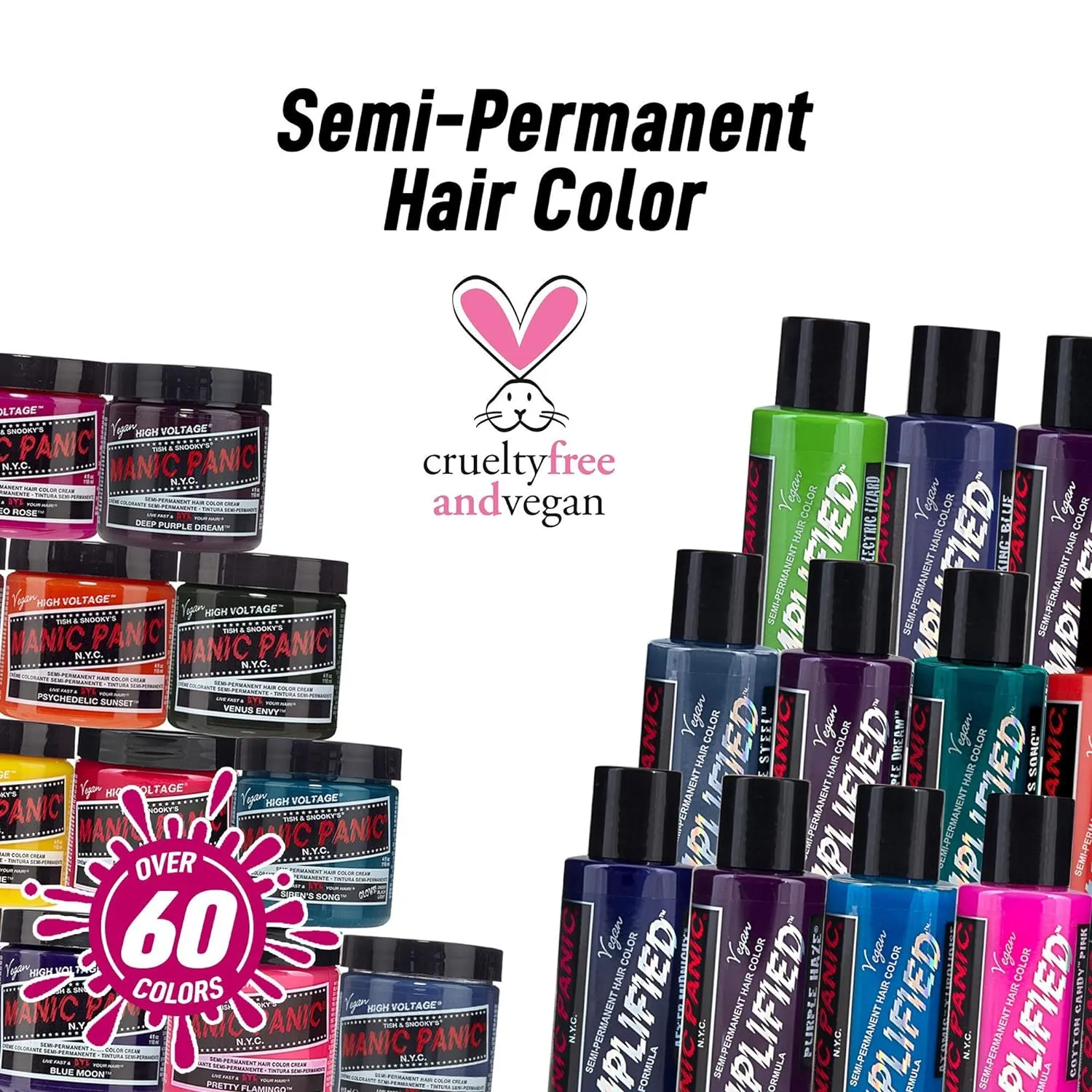 MANIC PANIC Virgin Snow Blonde Toner - Amplified - Semi-Permanent Blue-Tinted Toner for Blondes or Bleached Hair - Removes Brassiness (4oz)