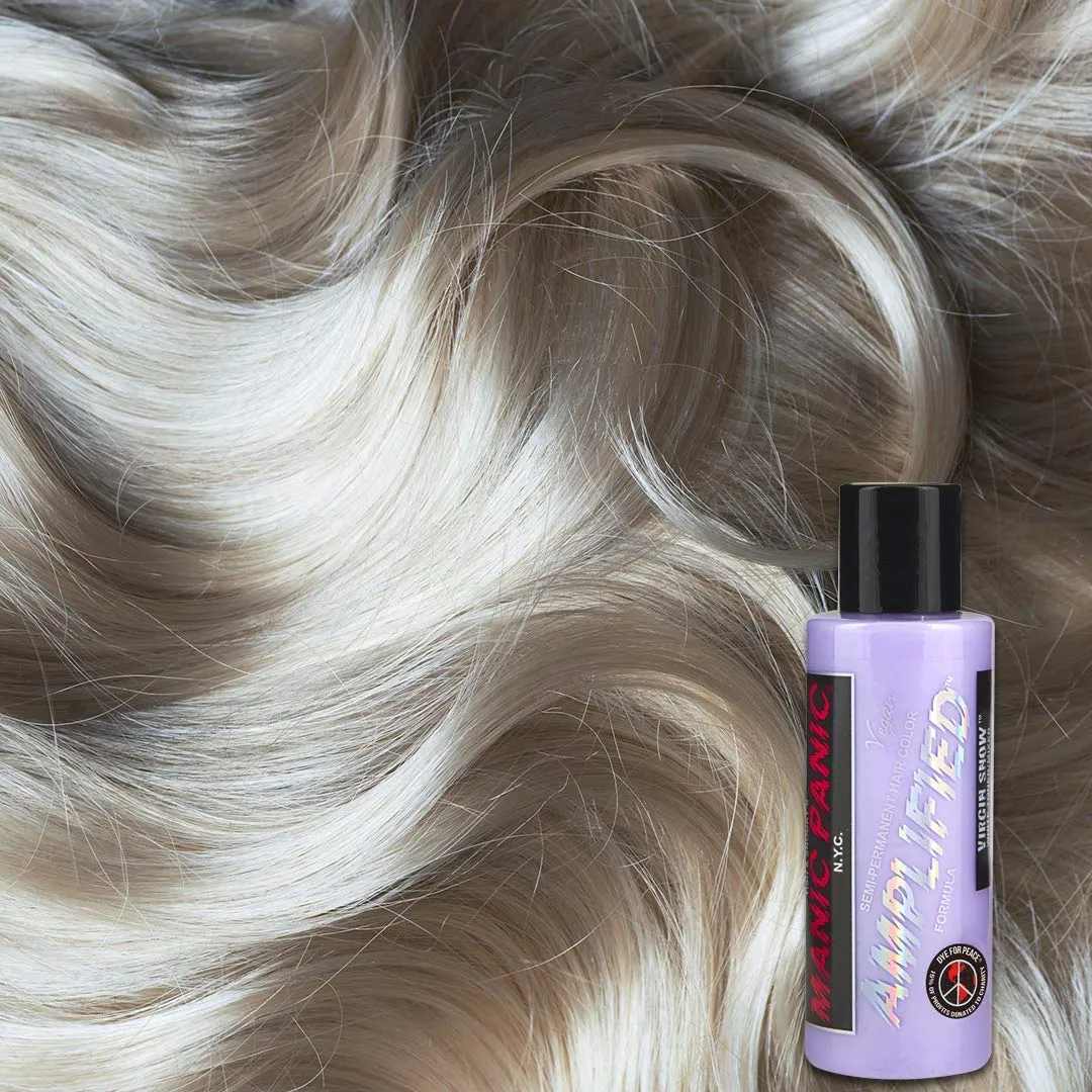 MANIC PANIC Virgin Snow Blonde Toner - Amplified - Semi-Permanent Blue-Tinted Toner for Blondes or Bleached Hair - Removes Brassiness (4oz)
