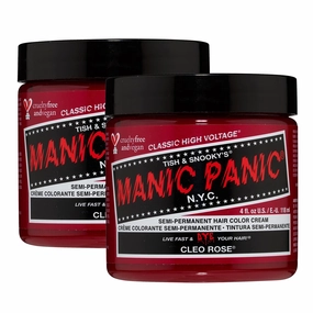 MANIC PANIC Classic Cleo Rose Semi Permanent Hair Color - Warm Magenta Pink Hair Dye for Women & Men That Lasts 4-6 Weeks - Vegan, Ammonia & Cruelty-Free - Create & Mix Custom Shades (4oz / 2pk)