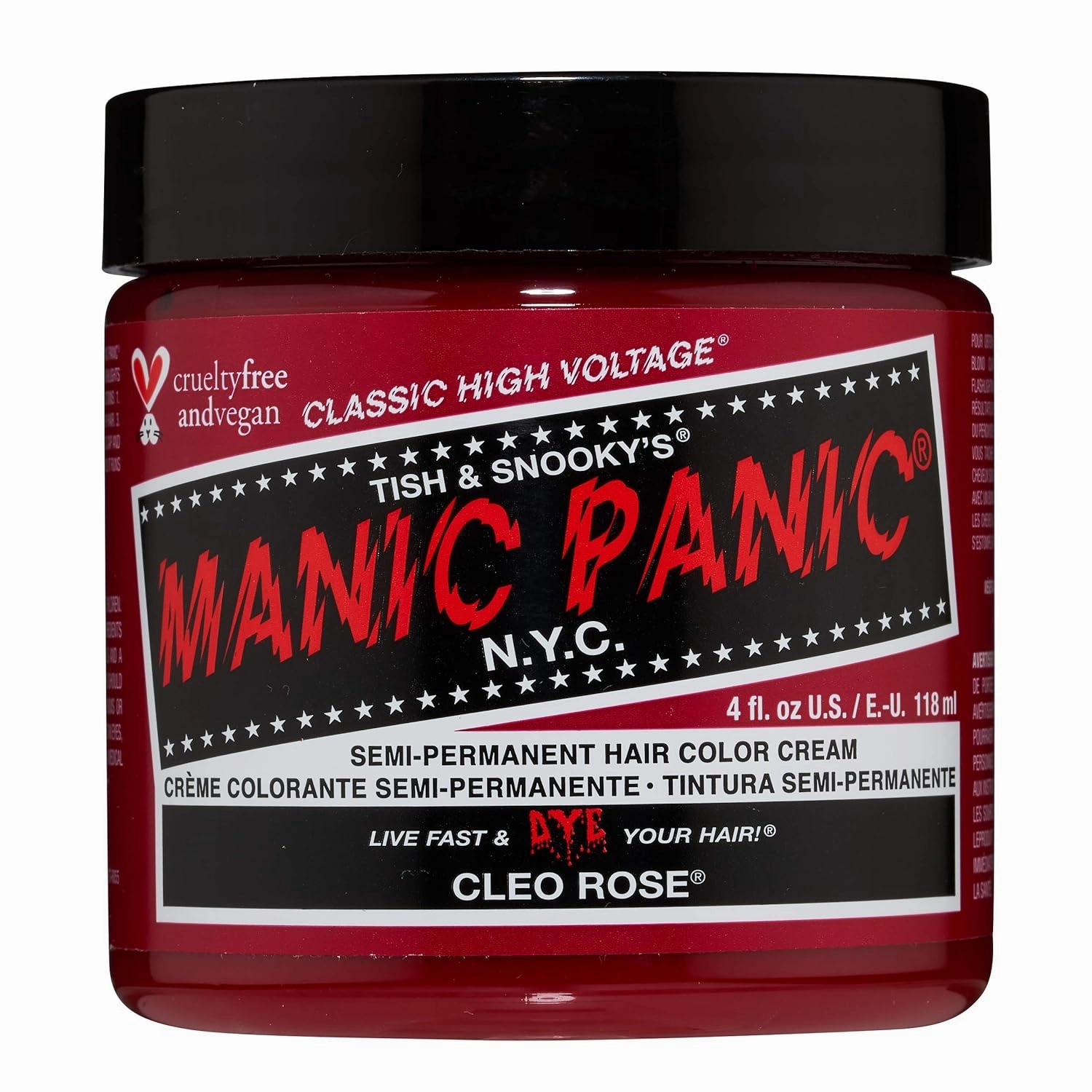 MANIC PANIC Classic Cleo Rose Semi Permanent Hair Color - Warm Magenta Pink Hair Dye for Women & Men That Lasts 4-6 Weeks - Vegan, Ammonia & Cruelty-Free - Create & Mix Custom Shades (4oz)