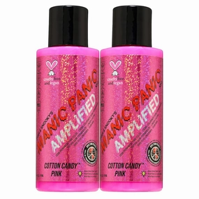 MANIC PANIC Cotton Candy Pink Hair Color - Amplified - (2PK) Semi Permanent Hair Dye - Bright Pink Cool Toned Color - Glows in Blacklight - Vegan, PPD & Ammonia-Free - For Coloring Hair on Women & Men
