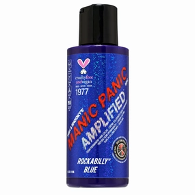 MANIC PANIC Rockabilly Blue Hair Dye - Amplified - Semi Permanent Strongest True Neutral Blue Hair Color For Dark or Light Hair – Vegan, PPD & Ammonia-Free (4oz)