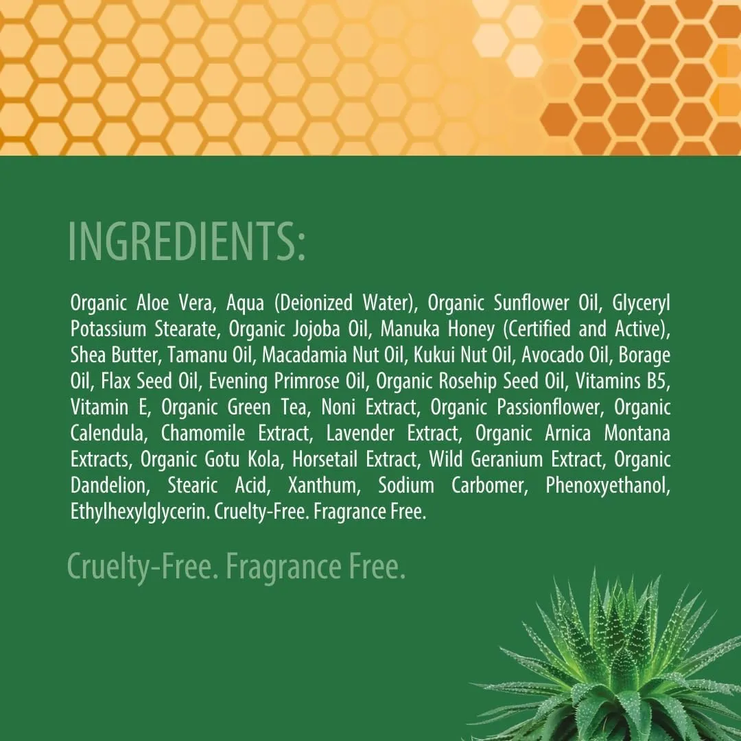 Manuka Honey Eczema Cream Moisturizing Lotion for Psoriasis Relief - Itchy, Dry Skin Rash Ointment - Soothing Moisturizer for Baby, Kids, Adults - High Strength Body & Face Cream 4oz