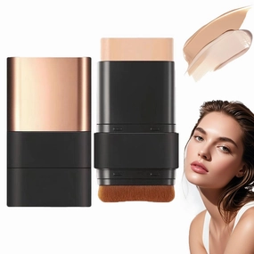 Master Megafit Stick Foundation, Korean Master Megafit Stick Foundation, Korean Foundation Stick with Brush, 6 in 1- Luxury Anti-Wrinkle Foudation Stick, Flawless Eraser Foundation Stick (#02 Natural)