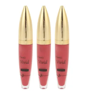 Matte Lightweight Concealed Lip Lines Moisturizing 3pcs Lip Glaze Long Lasting 5ml Matte Lip Gloss Makeup Kit for Office Party (04)