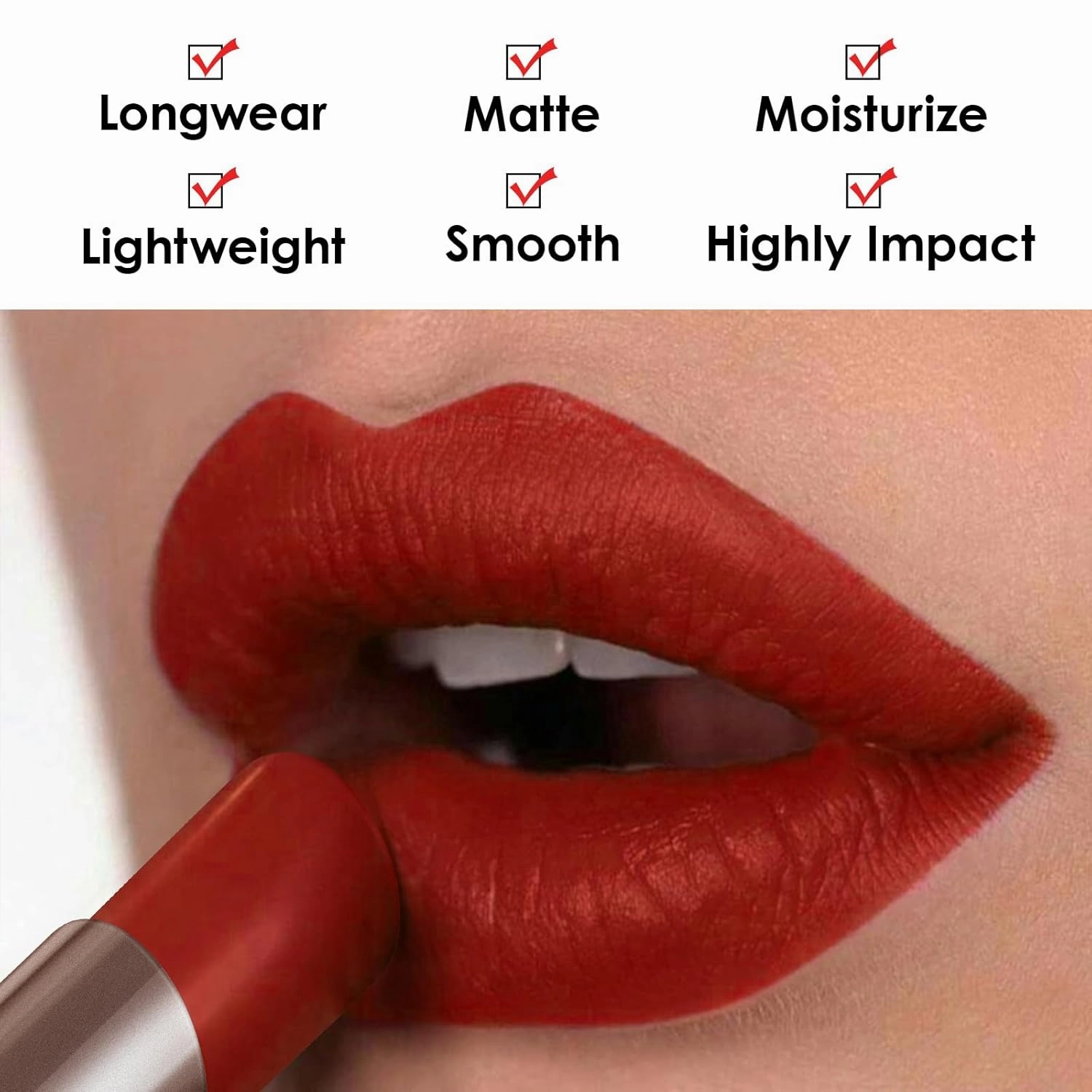 Matte Lipstick Hydrating Lip Color Makeup, Highly Pigmented Lipstick with Moisturizing Formula, Lightweight, Smooth, M11