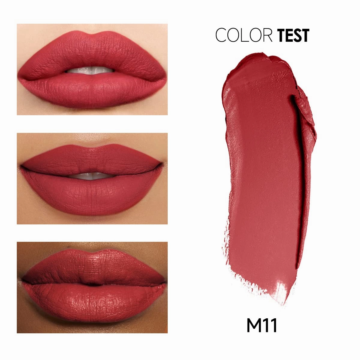 Matte Lipstick Hydrating Lip Color Makeup, Highly Pigmented Lipstick with Moisturizing Formula, Lightweight, Smooth, M11