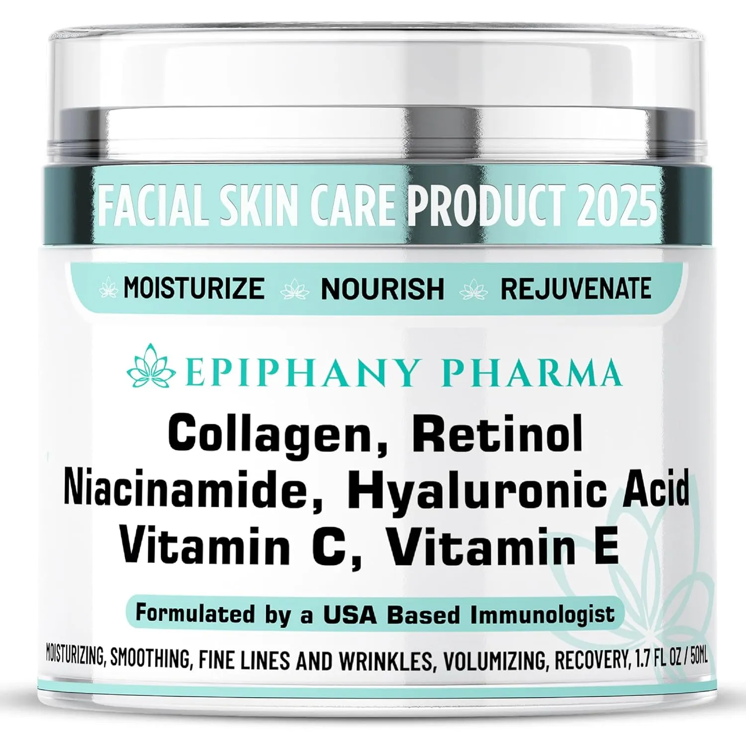 Max Concentrated Retinol & Collagen Anti Aging Face Cream - Get Smoother Tighter Skin with Hyaluronic Acid, Niacinamide, and Vitamins C & E, For Women & Men - 1.7 FL Oz/50 ML