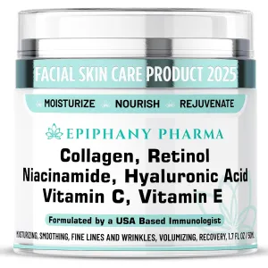 Max Concentrated Retinol & Collagen Anti Aging Face Cream - Get Smoother Tighter Skin with Hyaluronic Acid, Niacinamide, and Vitamins C & E, For Women & Men - 1.7 FL Oz/50 ML