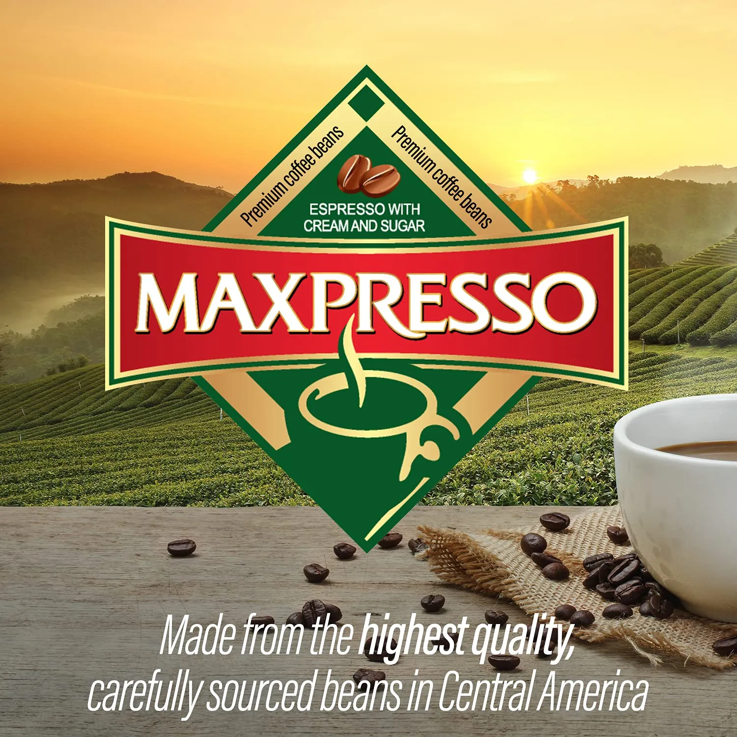 Maxpresso 3 in 1 Korean Instant Coffee Mix - Single Serve Sticks 100 Packets with Creamer and Sugar Premium Hot or Iced Coffee Blend Rich Flavor