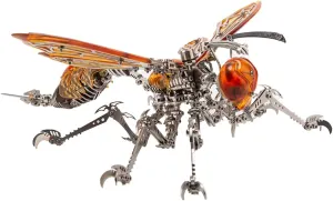 Mechanical Insect Series – 420PCS Fly Model Kit, 3D DIY Steampunk Metal Assembly Toy & Collectible Desktop Ornament for Adults