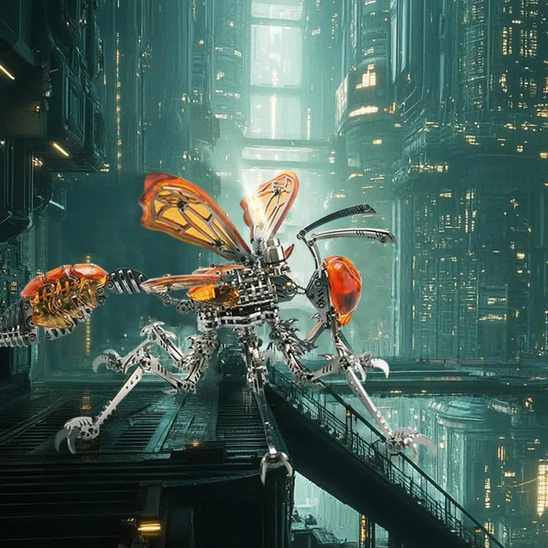 Mechanical Insect Series – 420PCS Fly Model Kit, 3D DIY Steampunk Metal Assembly Toy & Collectible Desktop Ornament for Adults