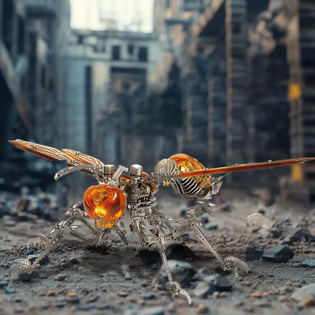 Mechanical Insect Series – 420PCS Fly Model Kit, 3D DIY Steampunk Metal Assembly Toy & Collectible Desktop Ornament for Adults