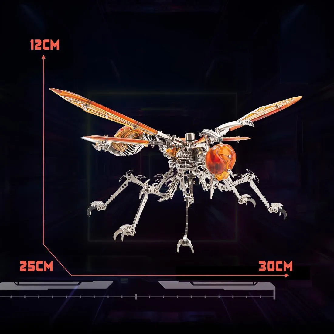 Mechanical Insect Series – 420PCS Fly Model Kit, 3D DIY Steampunk Metal Assembly Toy & Collectible Desktop Ornament for Adults