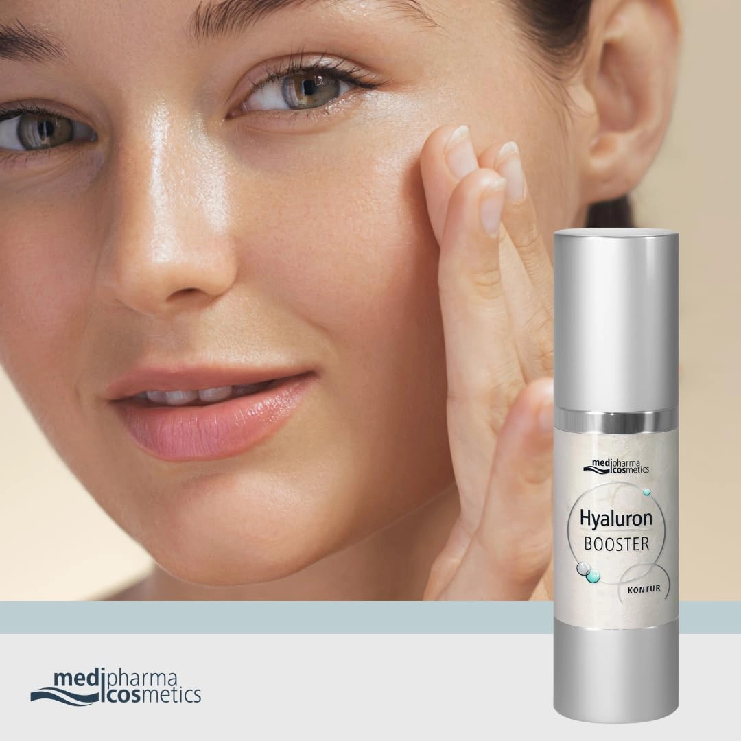 Medipharma Cosmetics Hyaluronic Acid Booster Face Serum CONTOUR – Firms the skin & reduces fine lines & wrinkles – Anti-aging Serum Gel for revitalized facial skin, Made in Germany, 1 Fl Oz