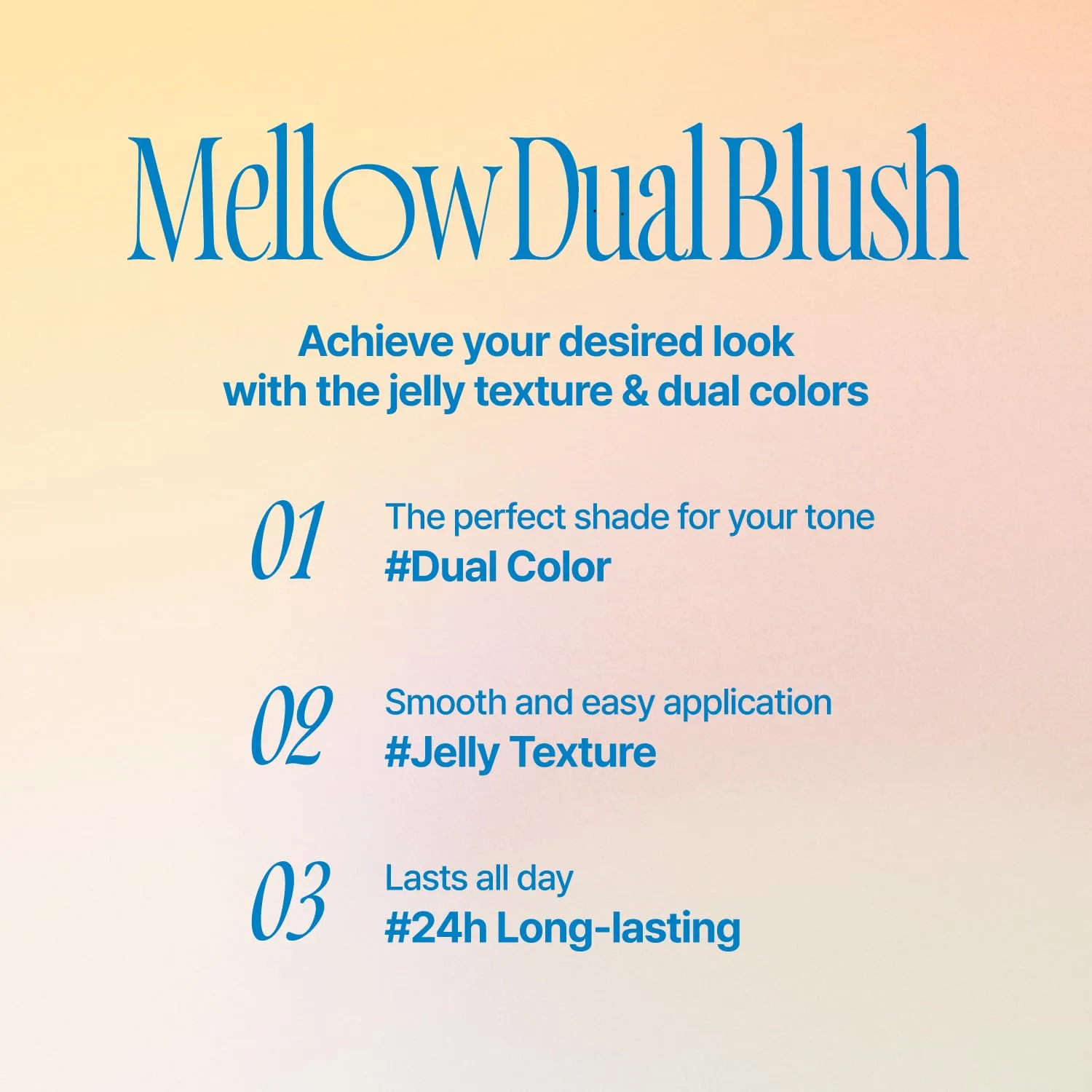 Mellow Dual Blush | ND02 Down Tempo | Dual Color, Jelly Texture, 12 Colors, Longwear, Long-lasting | 7.2g