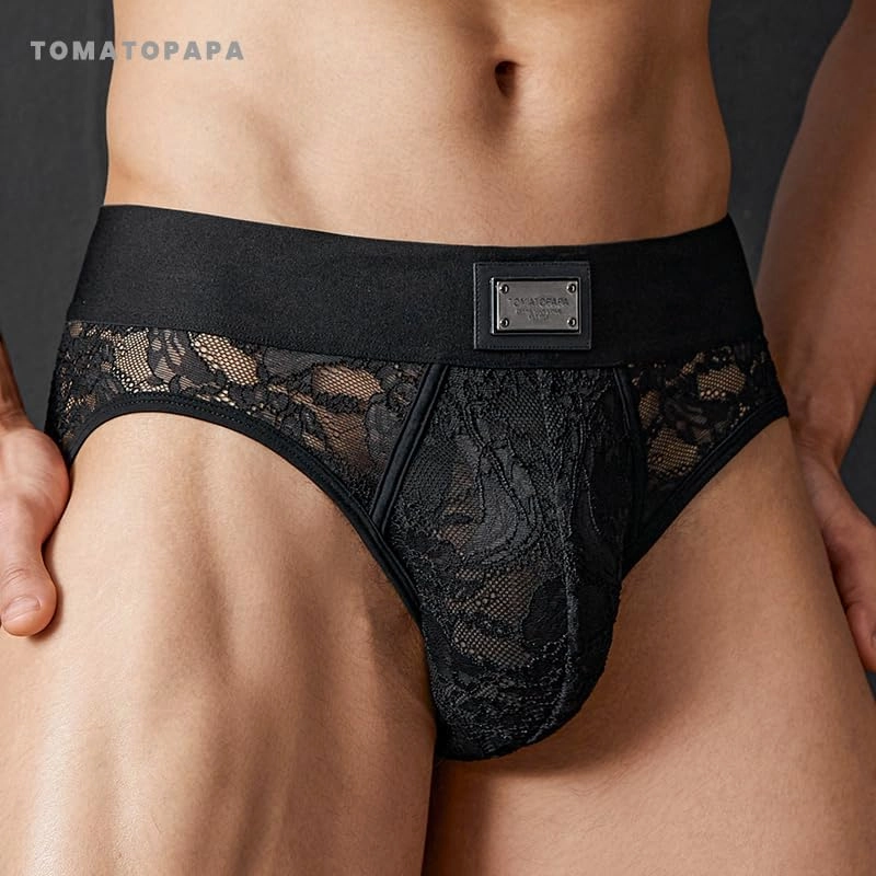 Men's Lace Briefs: 3D Fit Underwear with Breathable Mesh - Sexy Panties for Workout and Daily Wear