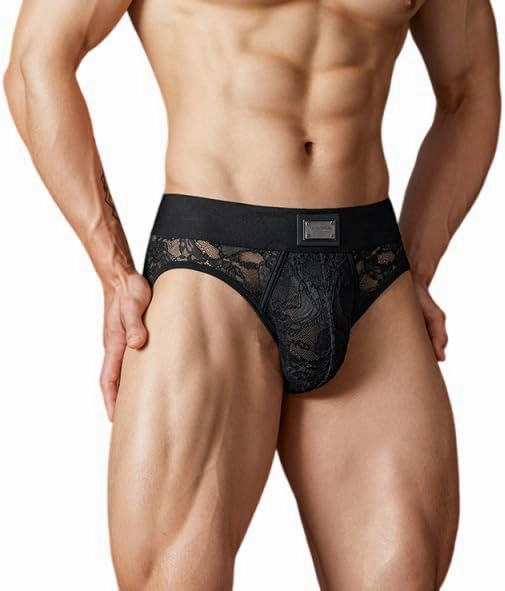Men's Lace Briefs: 3D Fit Underwear with Breathable Mesh - Sexy Panties for Workout and Daily Wear