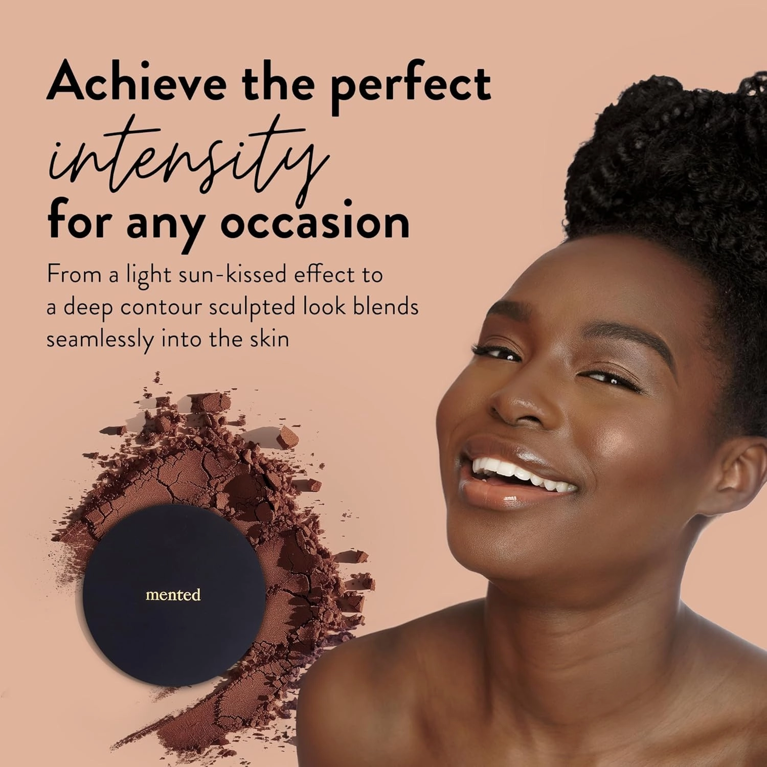 Mented Cosmetics Made in Italy, Cruelty Free Makeup, Vegan, Paraben Free, Shimmer Bronzer, Highlighter Bronzing Powder Palette for Face with Vitamin E   A, 0.35oz/10g, Out of the Office
