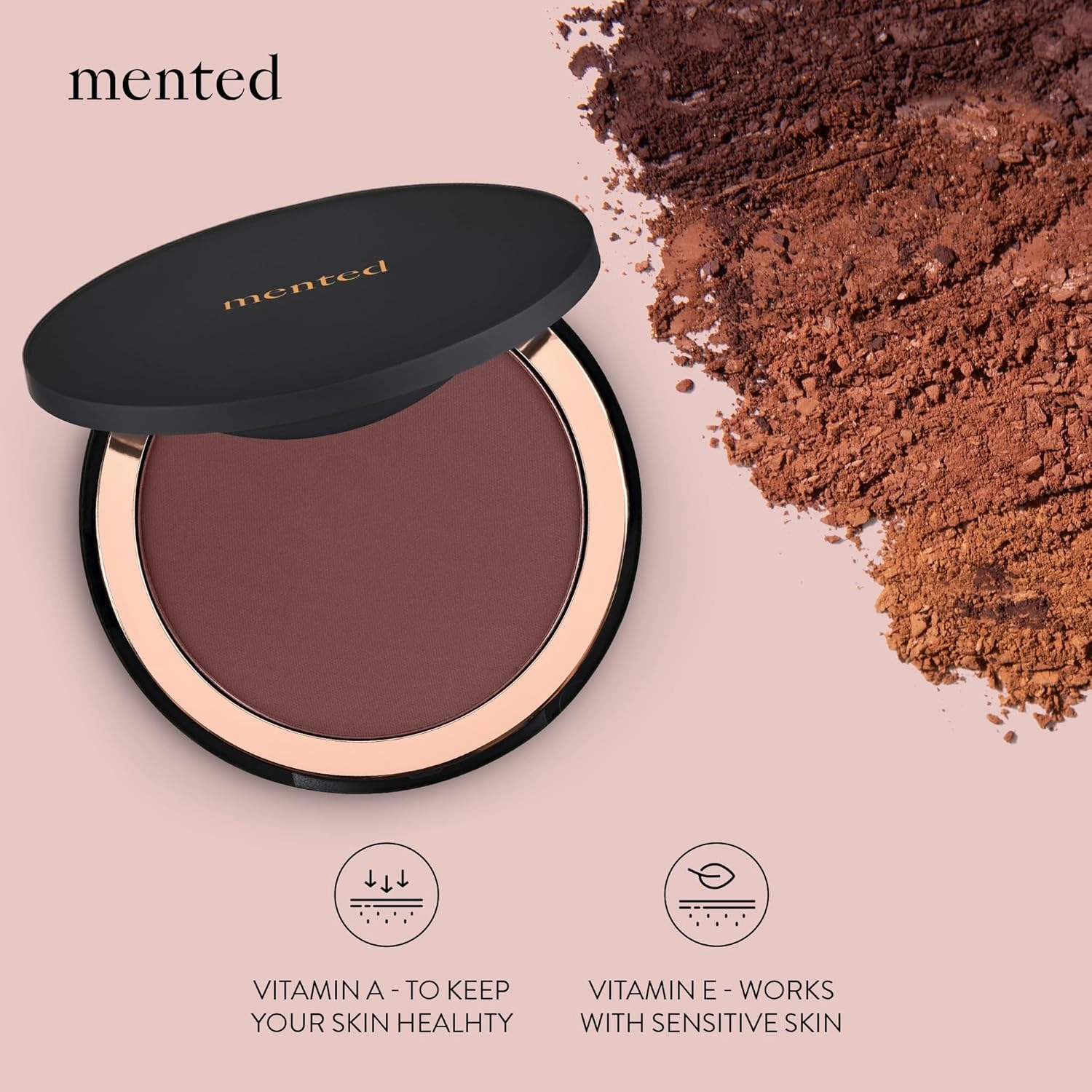 Mented Cosmetics Made in Italy, Cruelty Free Makeup, Vegan, Paraben Free, Shimmer Bronzer, Highlighter Bronzing Powder Palette for Face with Vitamin E   A, 0.35oz/10g, Out of the Office