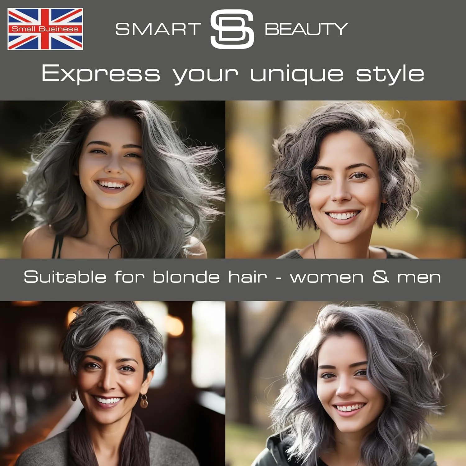Metallic Graphite Hair Dye Demi-Permanent, Grey Toner for Bleached Hair, Anti-Breakage Plex Hair Care, Vegan & Cruelty-Free, 100% Gray Coverage, Silver Gray Hair Color by Smart Beauty
