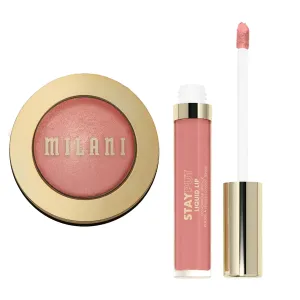 Milani Baked Blush - Petal Primavera   Stay Put Longwear Liquid Lipstick - Smudge-Proof, Kiss-Proof, and Fade-Resistant Formula for All-Day Wear - The Moment