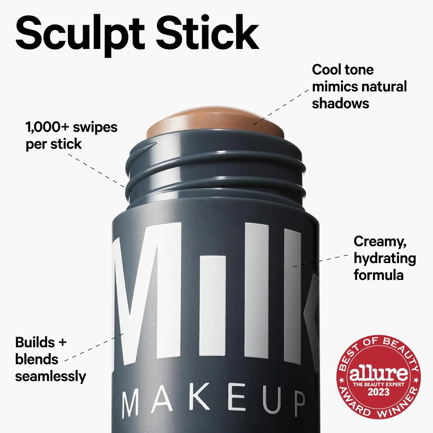 Milk Makeup Sculpt Stick – Cool-Toned Cream Contour Stick with Thyme Extract   Mango Butter – Hydrating, Buildable Formula Adds Depth   Dimension