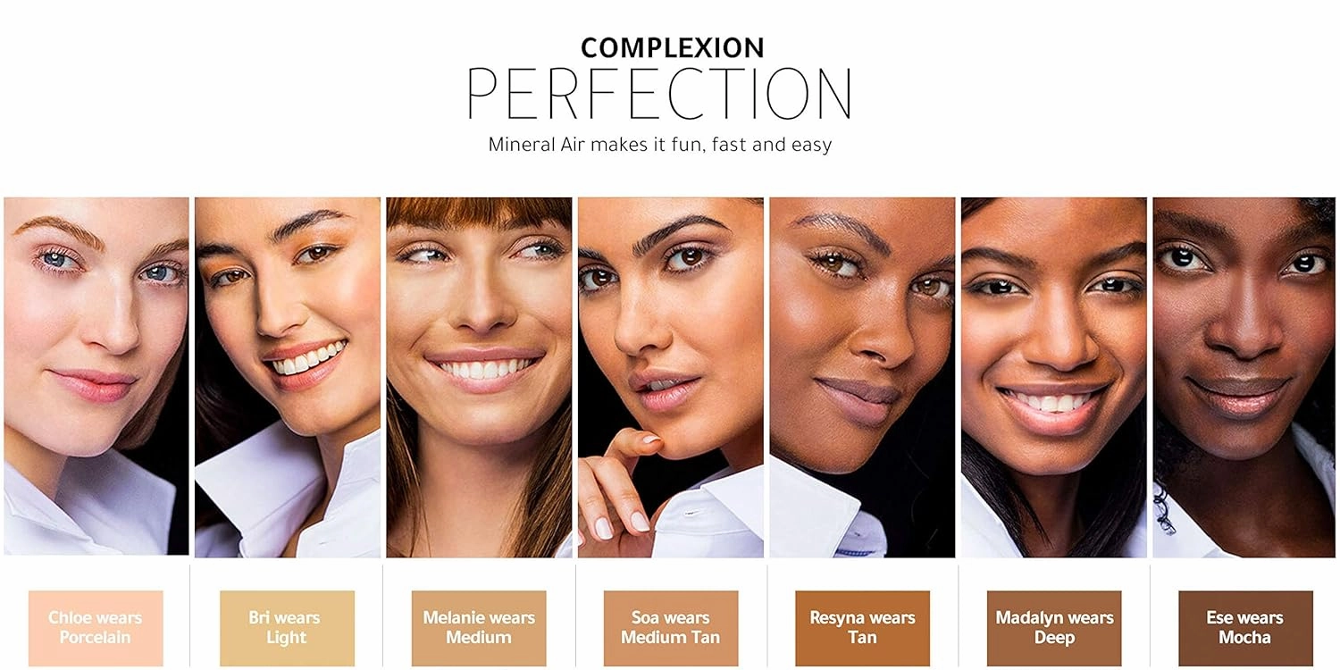 Mineral Air Complexion and Blush Kit | Flawless Mineral Foundation & Blush Application - Porcelain