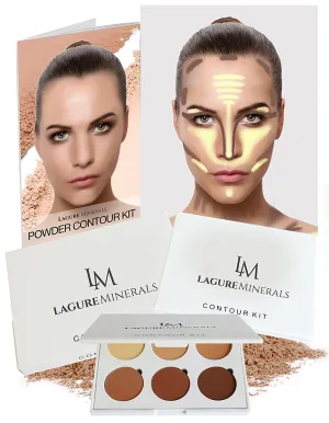 Minerals Powder Contour Kit - Premium Bronzer and Contour Palette for Flawless Highlighting and Contouring - Step-by-Step Contour Guide Included